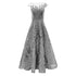 Hi-Lo Appliqued Gown With Mikado Floral Embroidery Silver evening gown or mother of the bride gown with intricate design