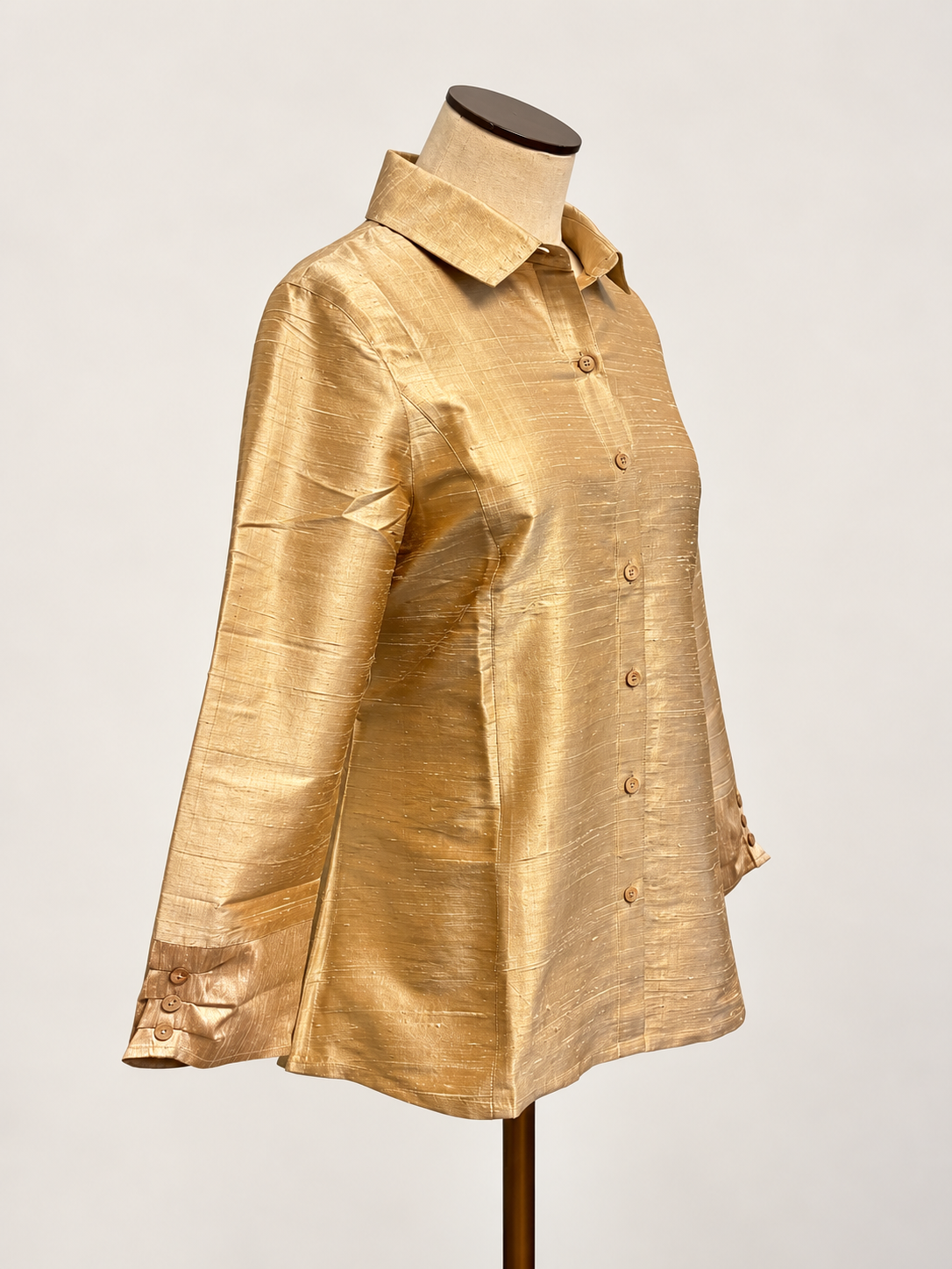 High Low Silk Blouse champagne