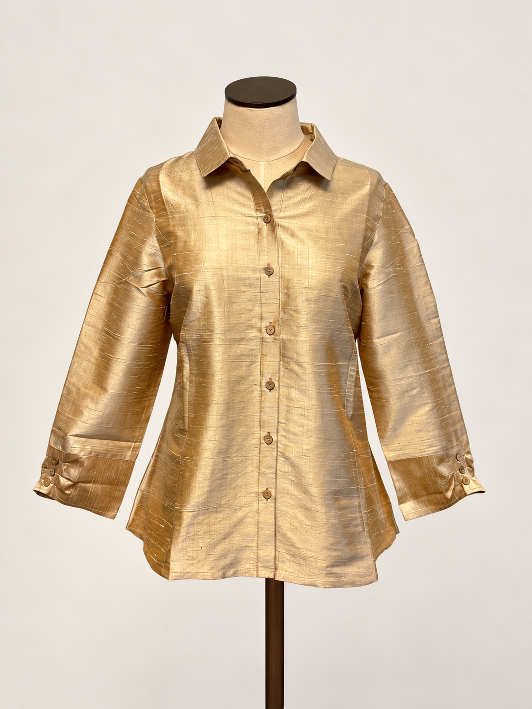 High Low Silk Blouse champagne