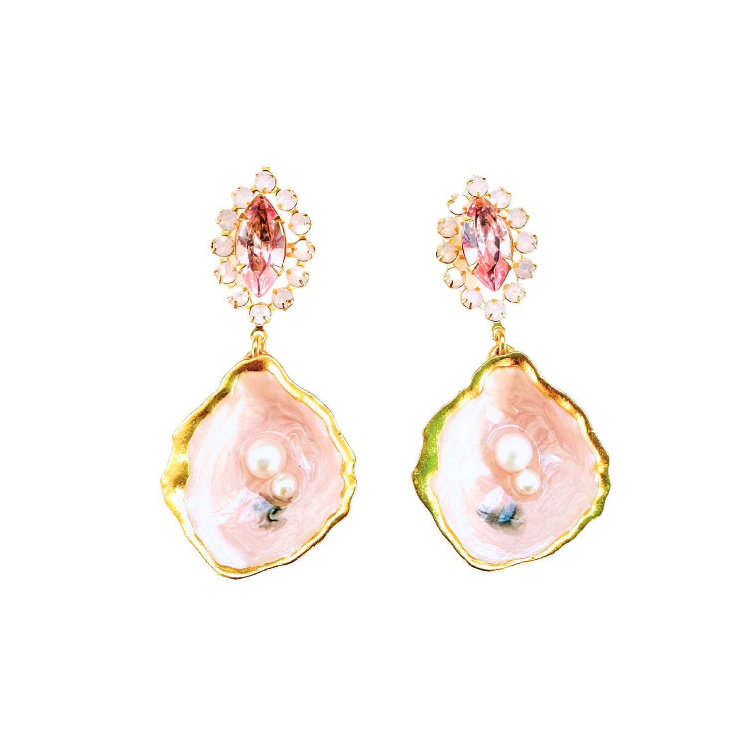 The Pink Reef | Oyster Earrings