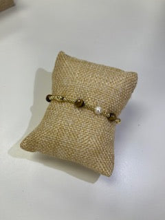 Cloister Collection| Brown, Pearl And Gold Beaded