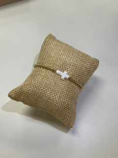 Small Cross Beaded Bracelet
