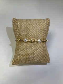 Cloister Collection | Gold And Pearl Beaded Bracelet