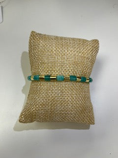 Green Gold Beaded with Heart