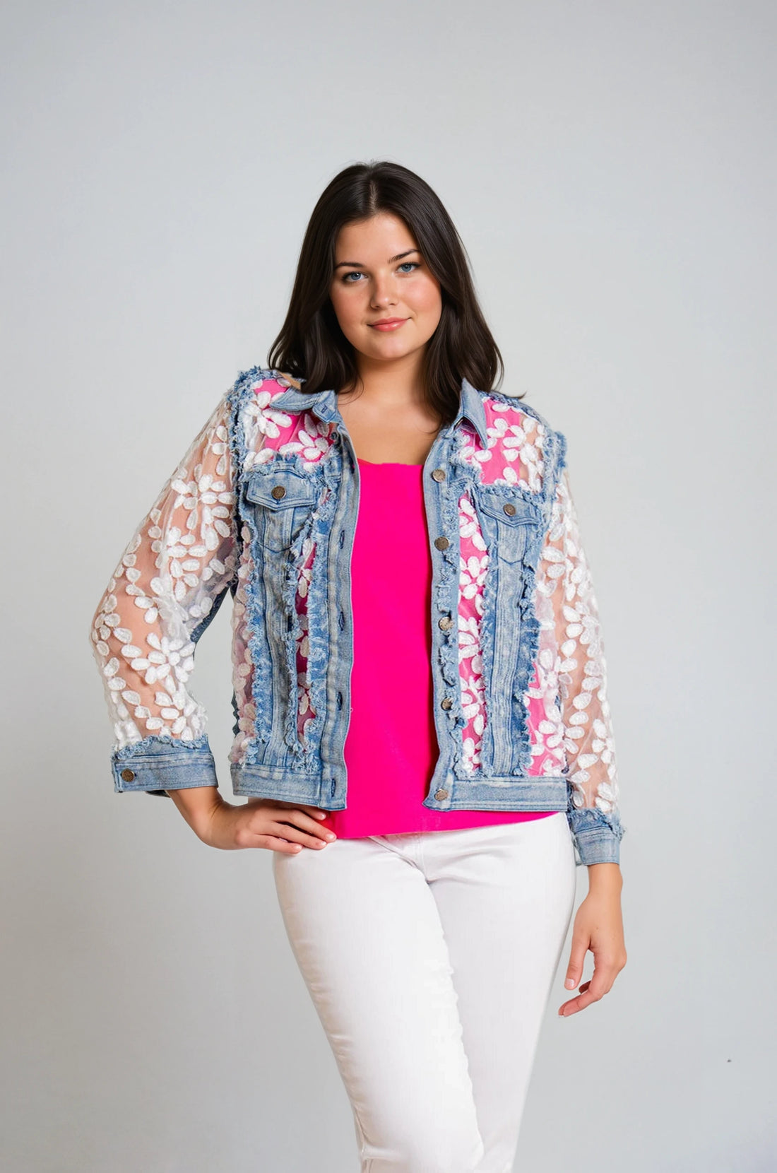 A.Z.I | Mina Denim Lace Jacket