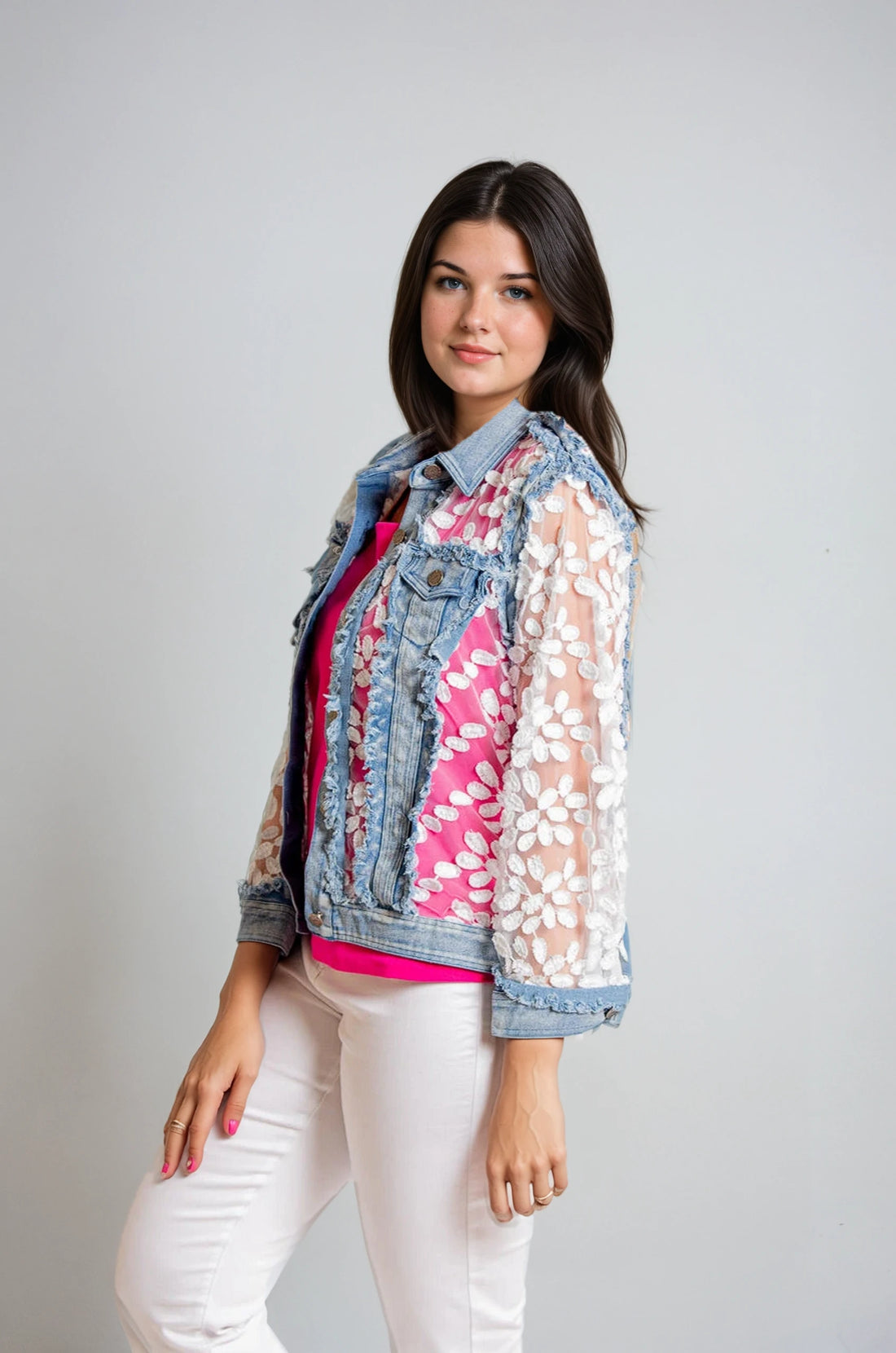 A.Z.I | Mina Denim Lace Jacket