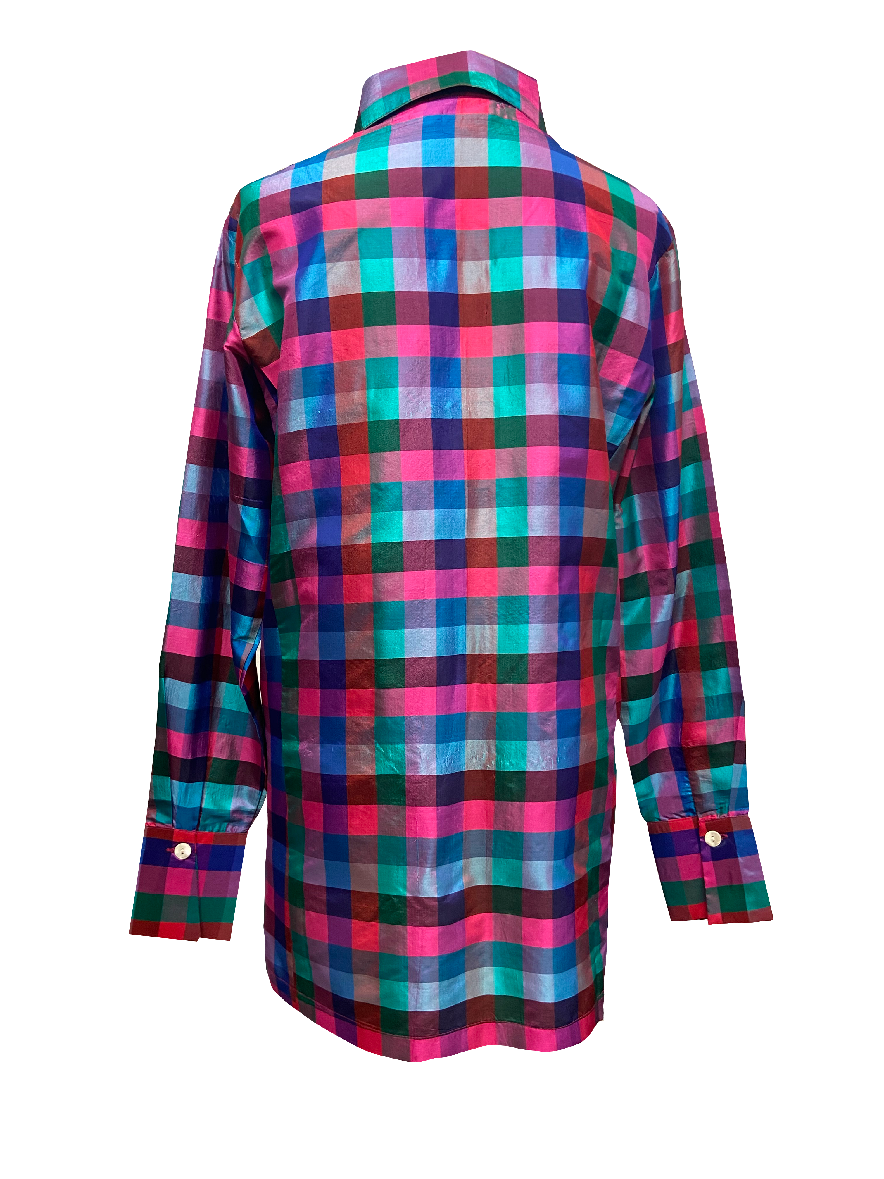 Cloister Collection | Karen Blouse Silk Check Fushia