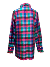 Load image into Gallery viewer, Cloister Collection | Karen Blouse Silk Check Fushia
