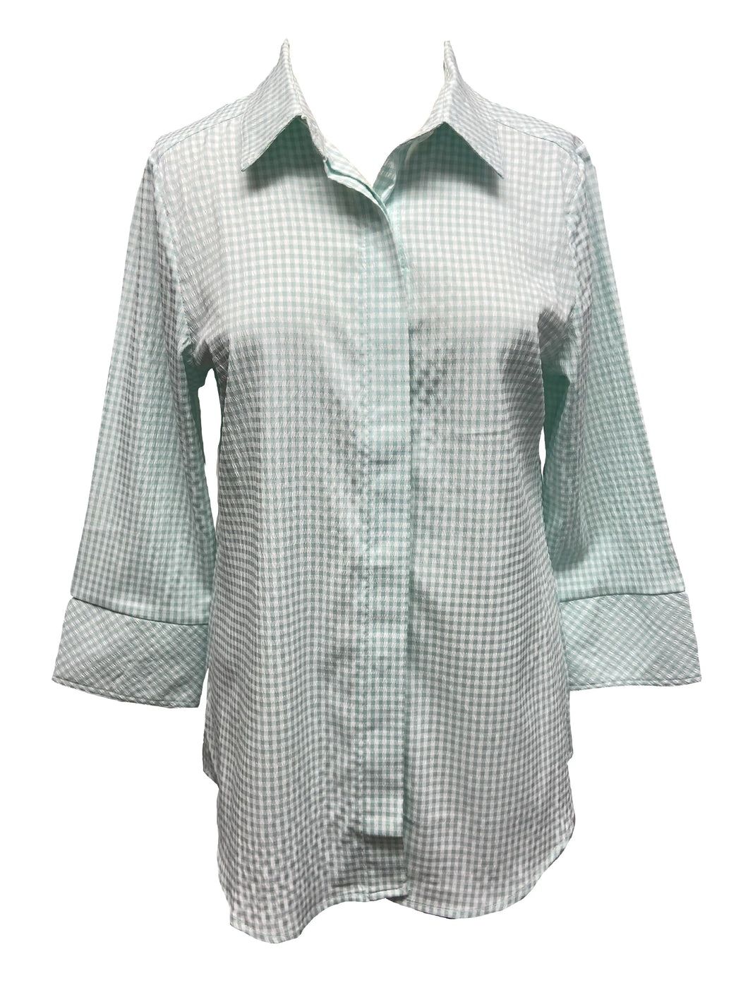Cloister Collection | Buttonback Seersucker Top Mint