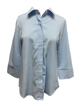 Load image into Gallery viewer, Cloister Collection | Button Back Seersucker Top light blue
