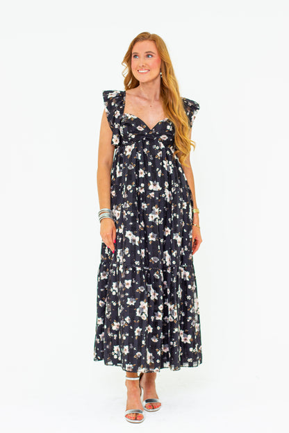 Lilly Sweetheart Neckline Maxi Dress - Flower Basket