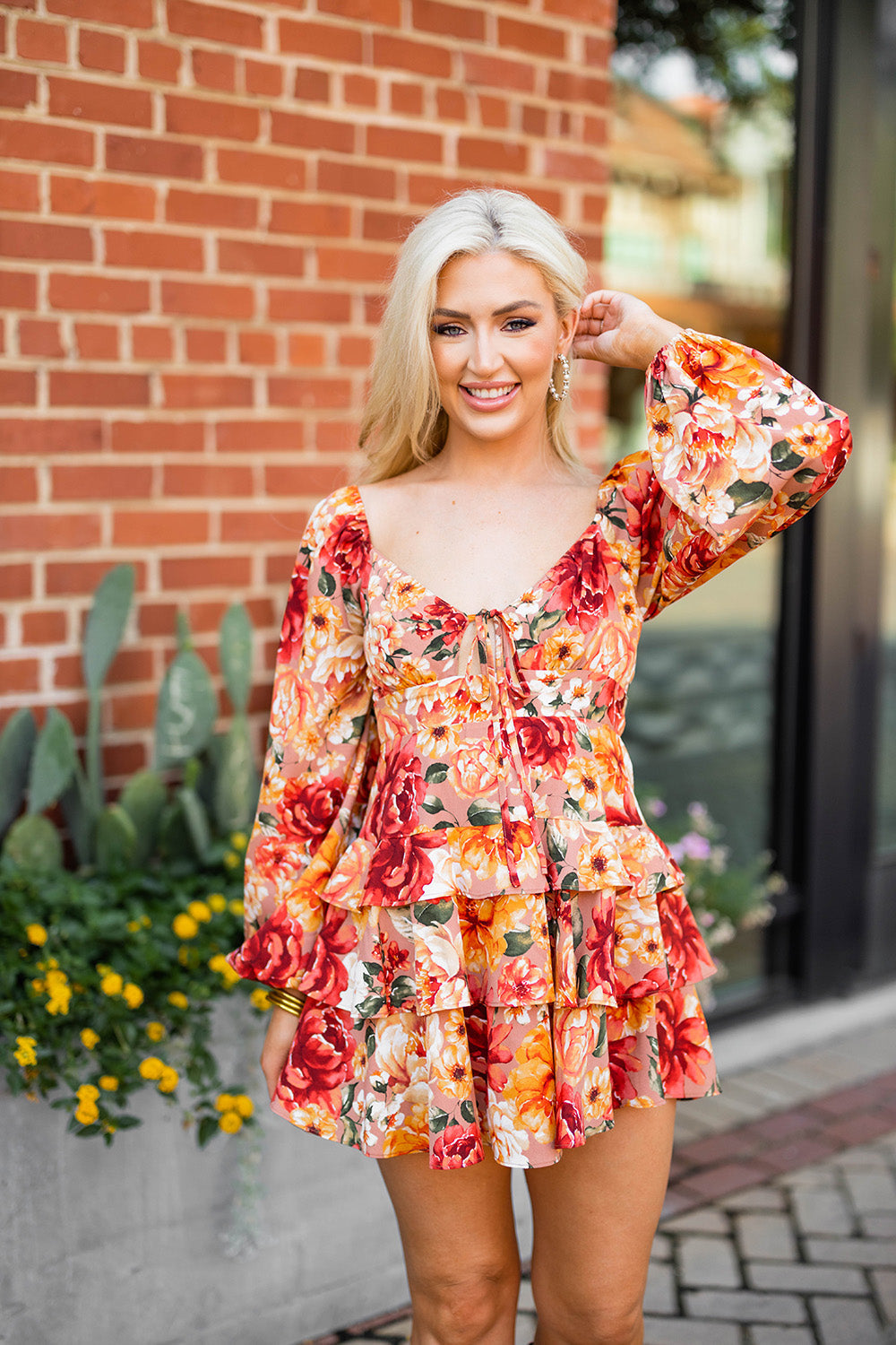 Jodi Ruffle Mini Dress - Harvest