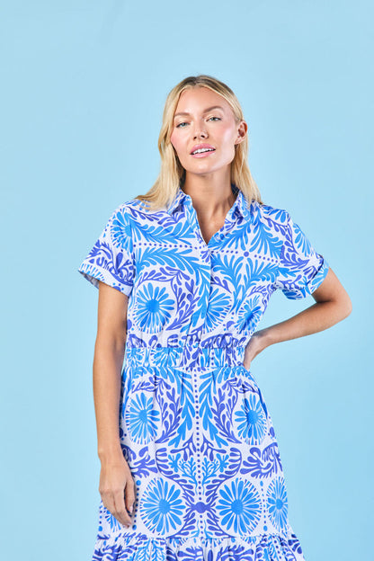 Sheridan French | Gwyneth Dress - Navy Jardin