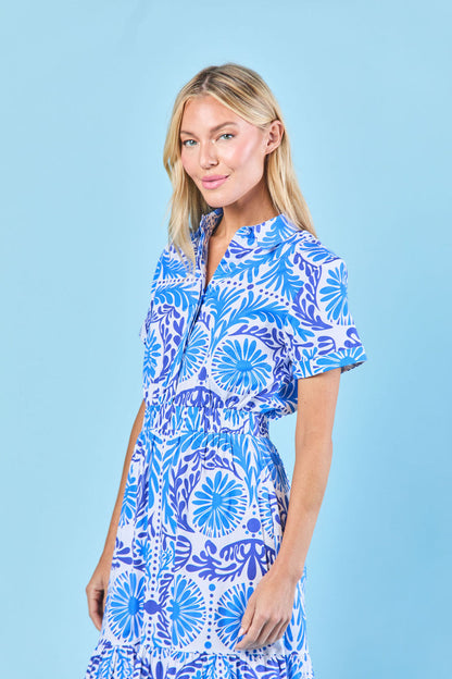 Sheridan French | Gwyneth Dress - Navy Jardin