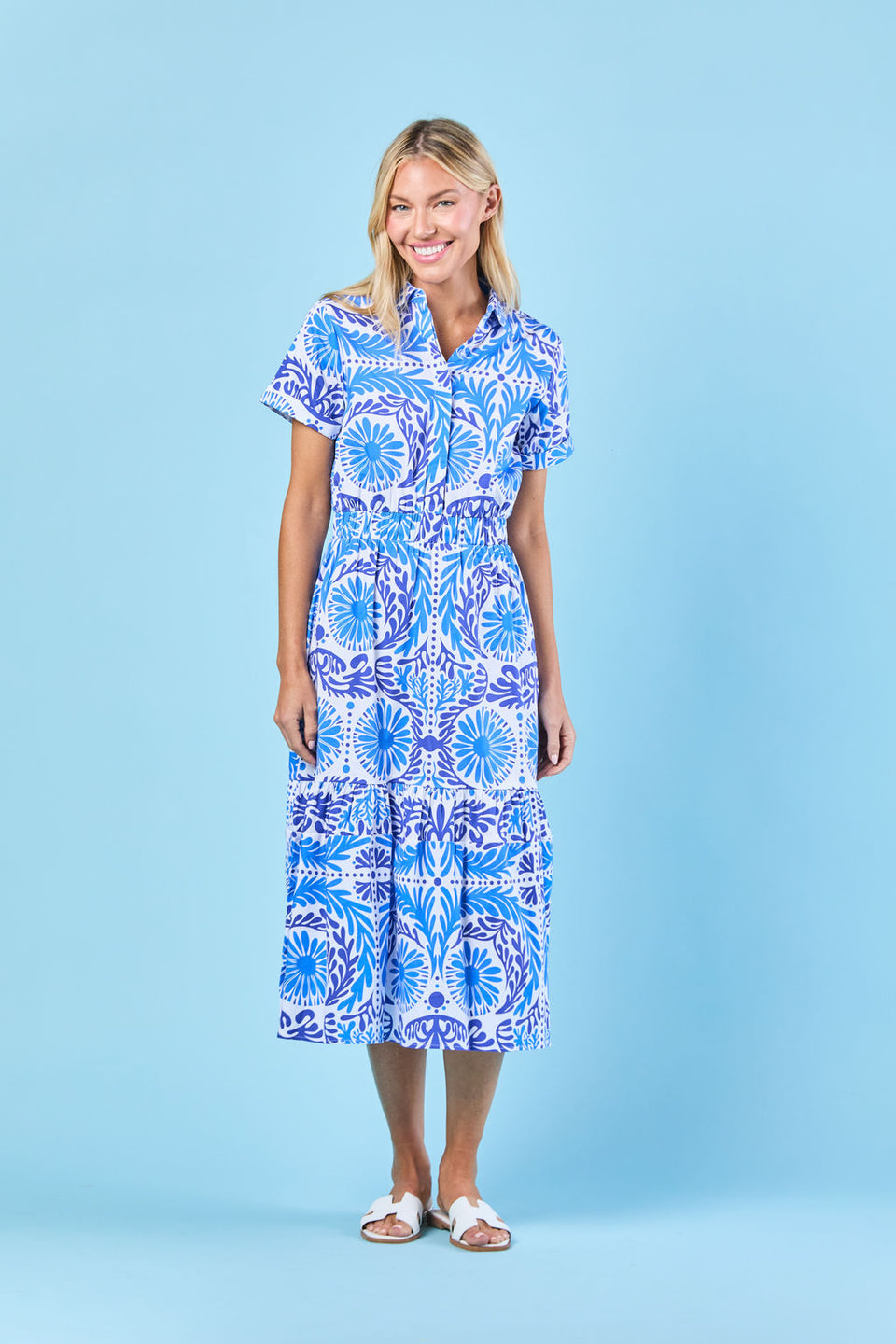 Sheridan French | Gwyneth Dress - Navy Jardin