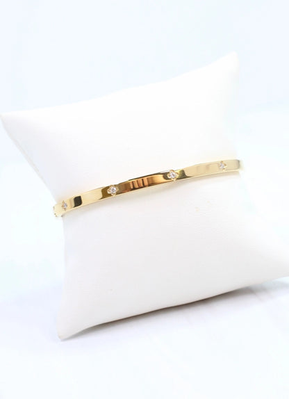 Gold bracelet with small diamonds Kerry Cz Clover Bracelet Gold