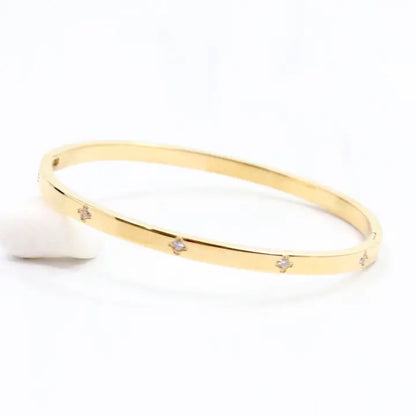 Gold bracelet with small diamonds Kerry Cz Clover Bracelet Gold