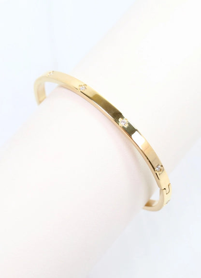 Gold bracelet with small diamonds Kerry Cz Clover Bracelet Gold