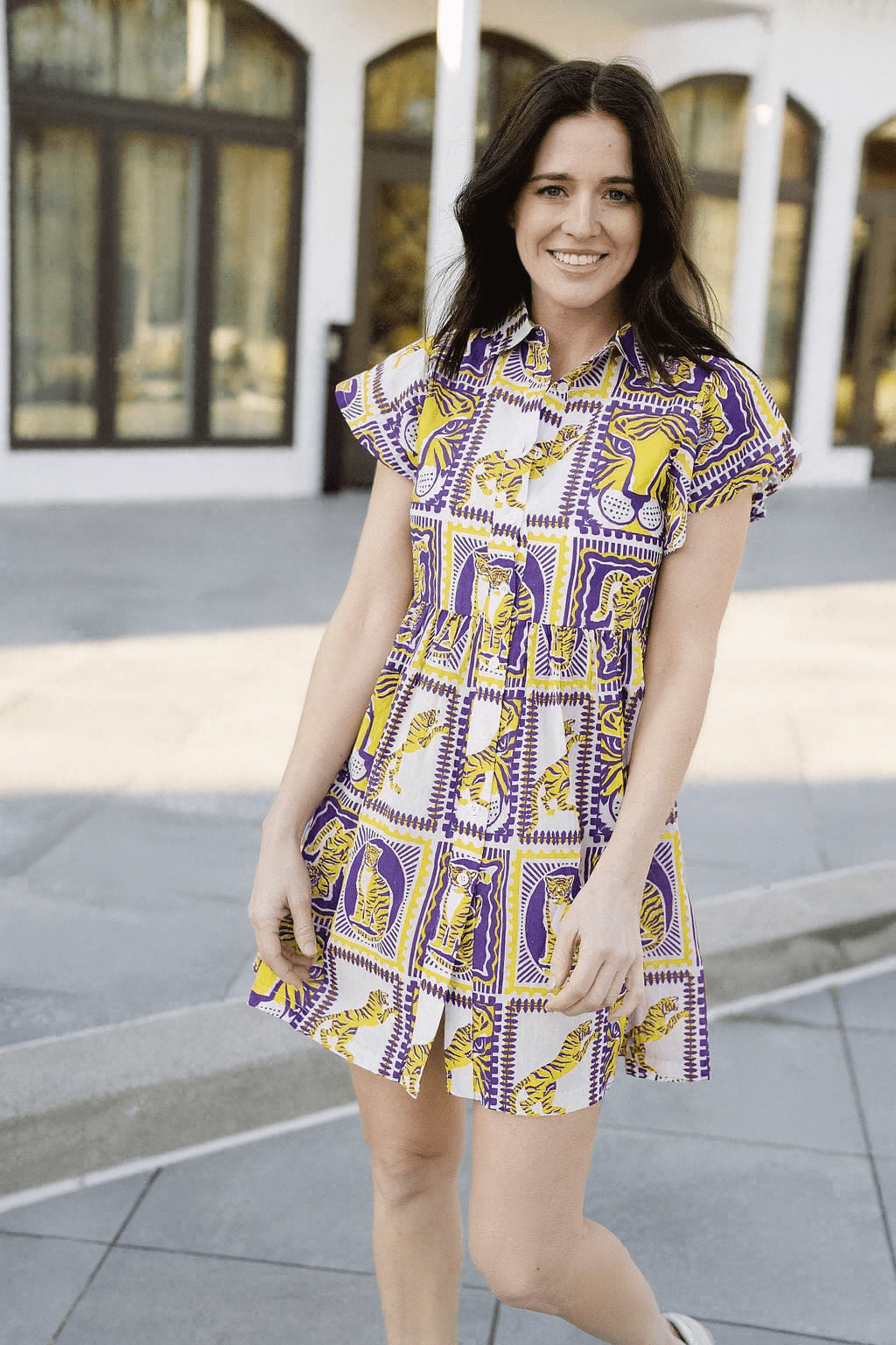 Frenchi Mini Gameday Dress- Purple &amp; Gold