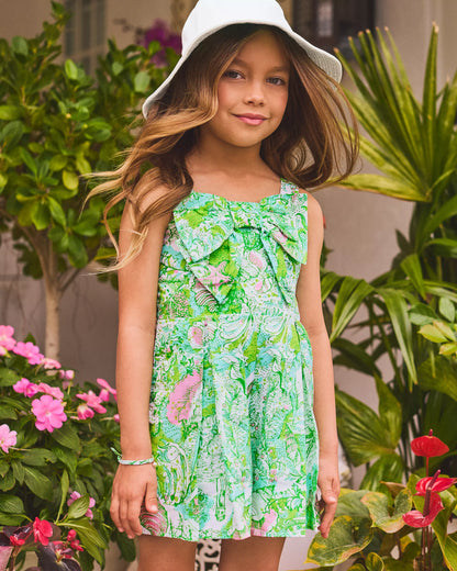 Girls Lilly | Janie and Jack Girls Tinker Bow Romper in resort white ship to shore