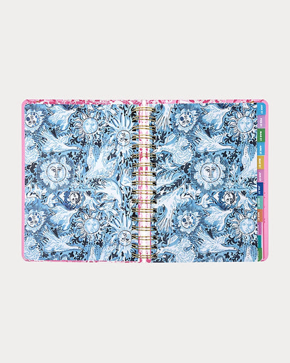Pink floral Lilly Pulitzer 2026-2027 17 Month Large Agenda  Color in Conch Shell Pink Burst Of Joy