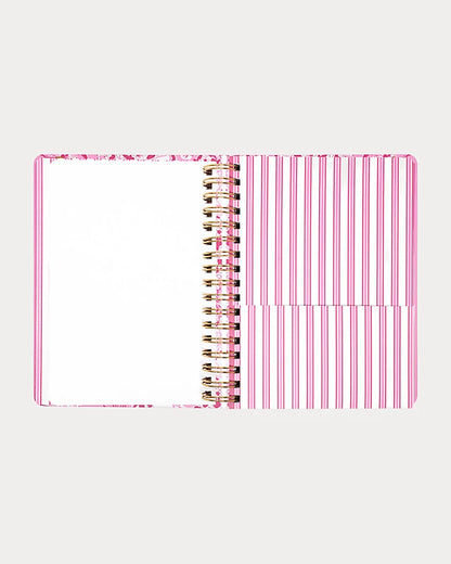 Pink floral Lilly Pulitzer 2026-2027 17 Month Large Agenda  Color in Conch Shell Pink Burst Of Joy