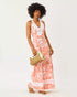Lilly Pulitzer Belinda Halter Maxi Dress  in the color Sunset Orange Budding Romance