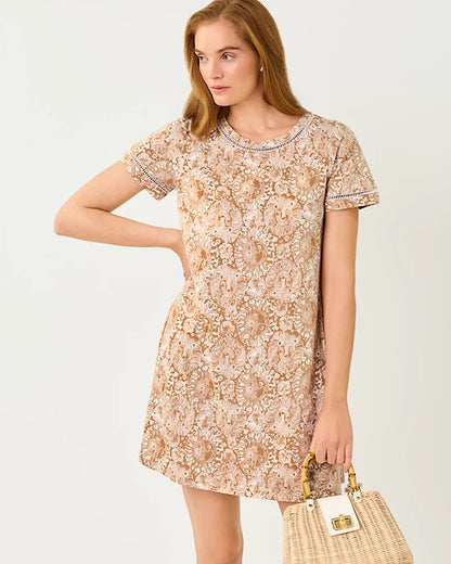 Lilly Pulitzer Cody Short Sleeve Dress in the color Iced Latte Lil Jims Stuff
