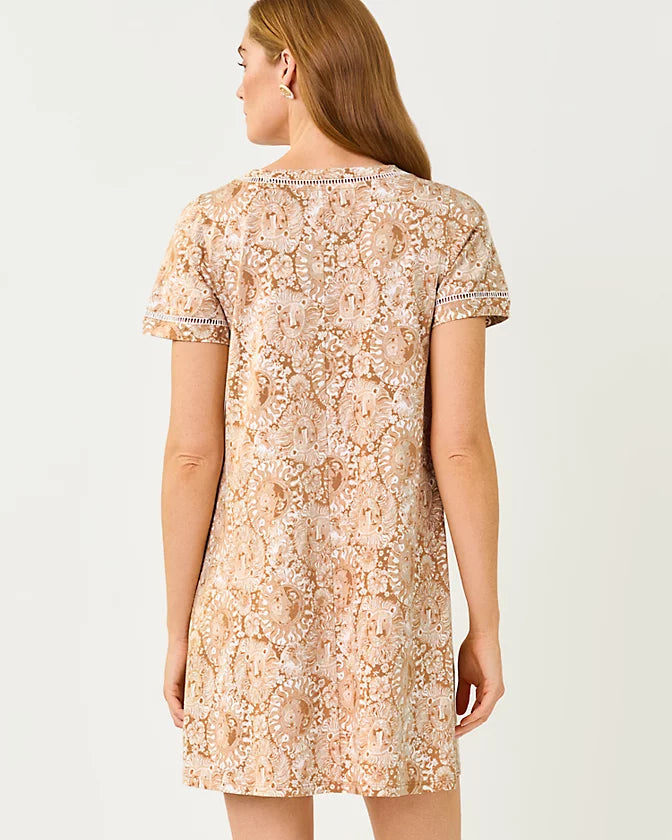 Lilly Pulitzer Cody Short Sleeve Dress in the color Iced Latte Lil Jims Stuff