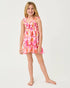 Lilly Pulitzer Girls Mini Hadly Dress in the color Resort White Pansy Fansy