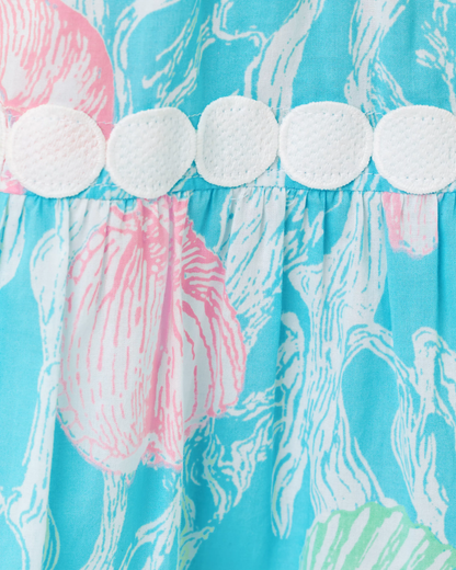 Lilly Pulitzer Girls Mini Zanna Midi Dress Capri Blue Shelden young girl blue floral coastal dress