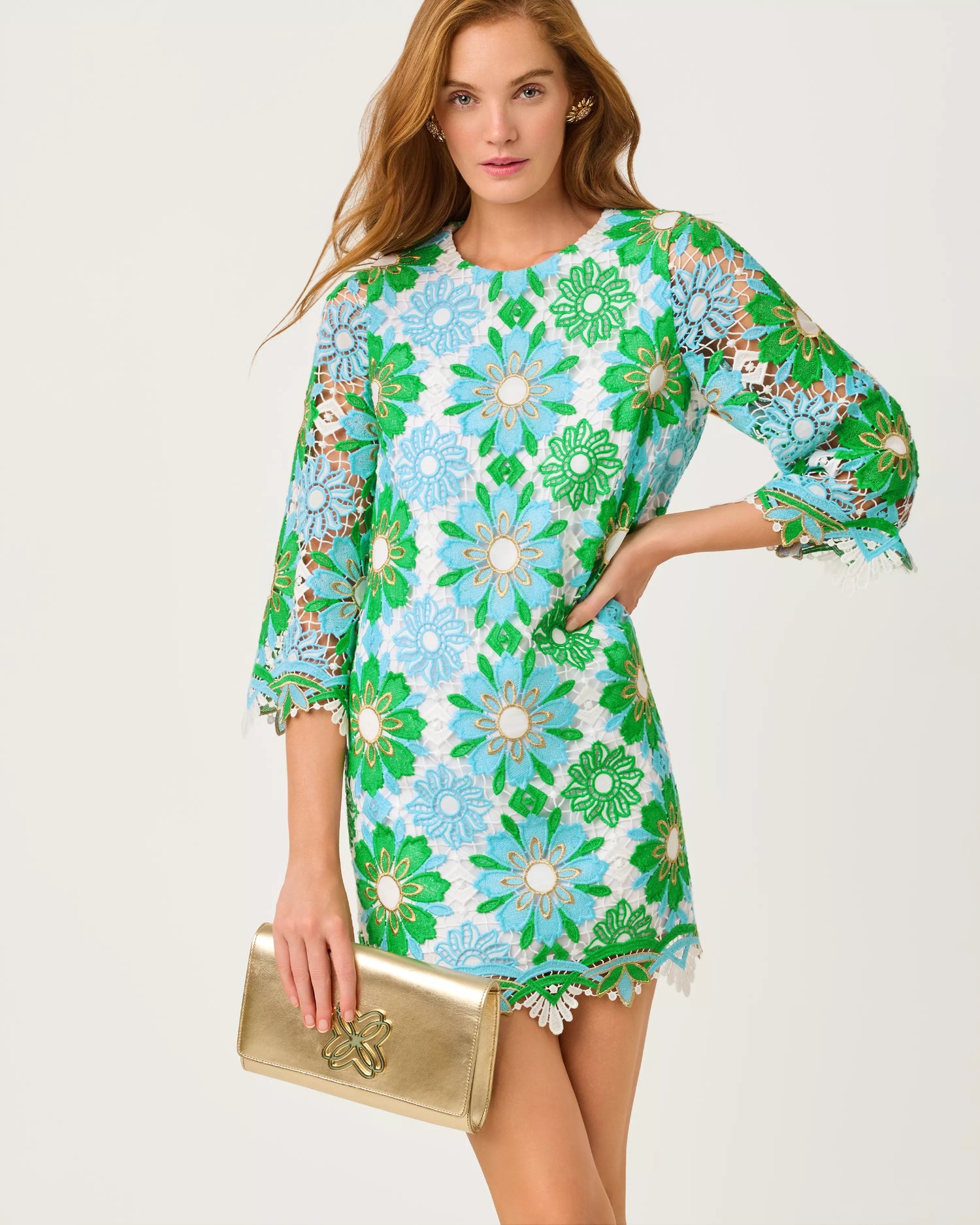 Lilly Pulitzer Jouri Lace Dress - Putting Green Sunshine Tile Lace Lilly Pulitzer Jouri Lace Dress - Putting Green Sunshine Tile Lace