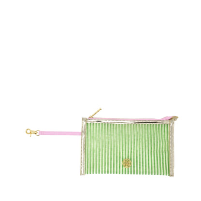 Lilly Pulitzer Scallop Cooler Tote, Tropical Tiles a cooler tote bag with a green and pink floral pattern, featuring light green handles and a matching shoulder strap with white stripes