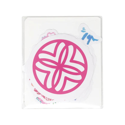  Lilly Pulitzer Jumbo Sticker Set of colorful stickers including a sun, elephant, butterfly, shell, cross, flowers, and palm trees