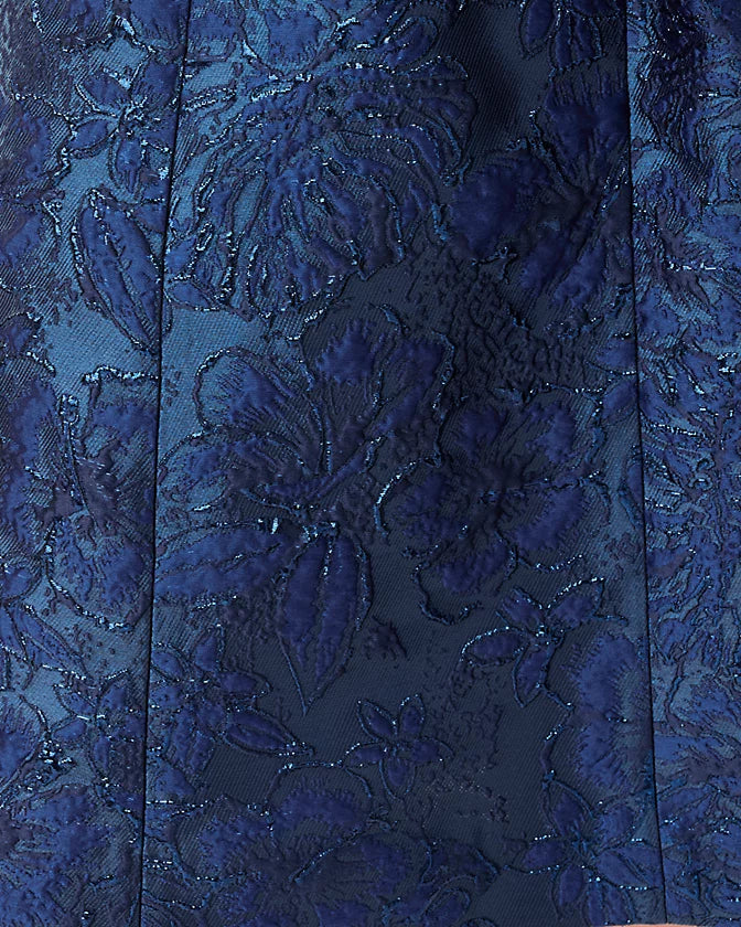 Close-up of blue floral patterned fabric