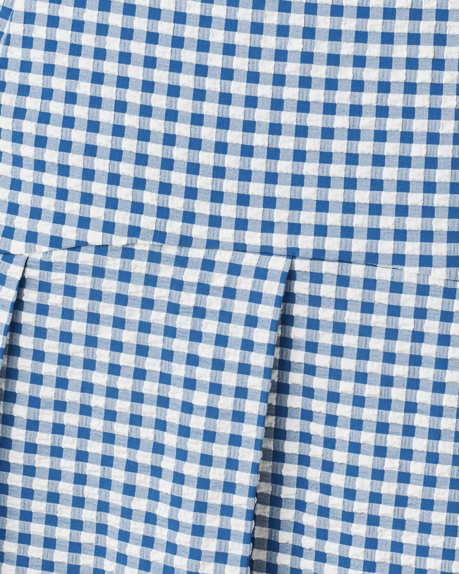 Close-up of blue and white checkered fabric