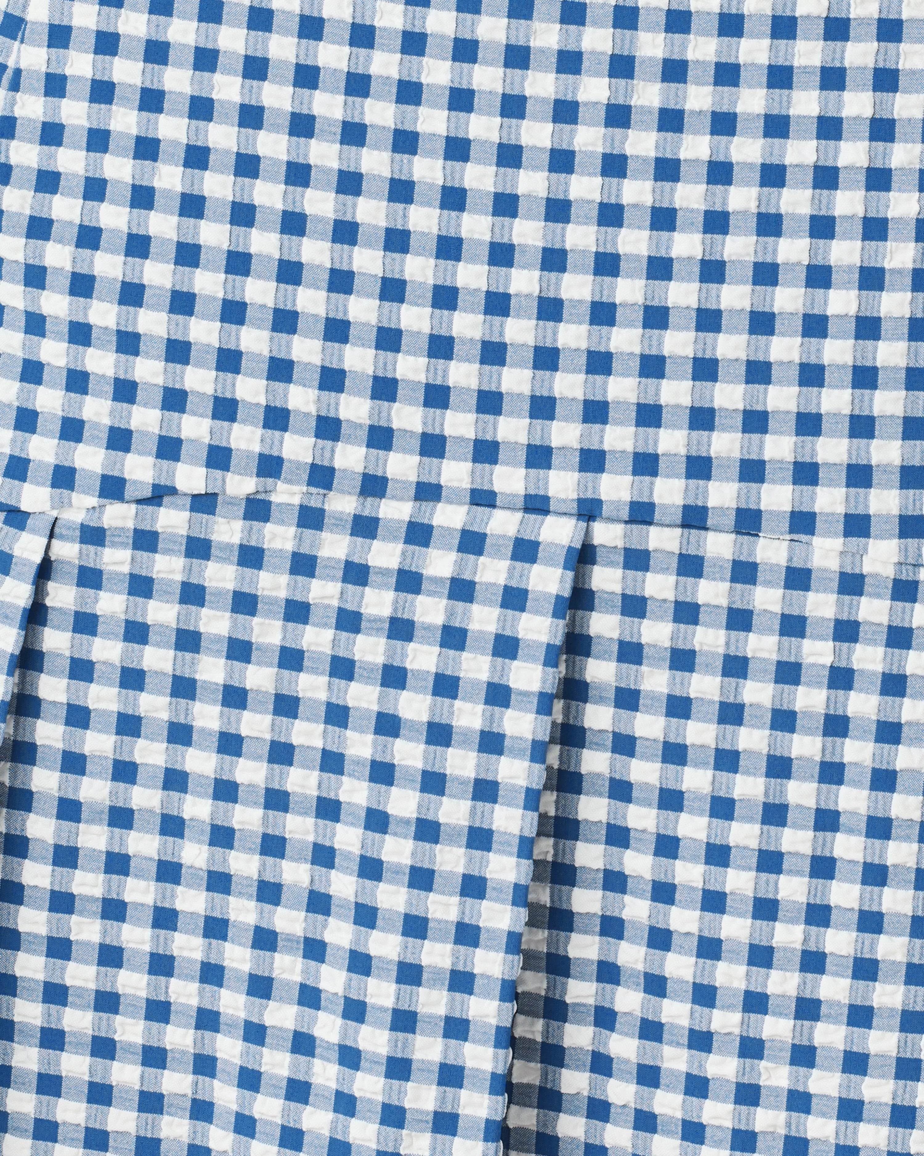 Close-up of blue and white checkered fabric