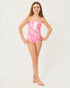 Young girl Lilly Pulitzer x Janie and Jack Girls Maddie Flower Swimsuit pink floral swimsuit 
