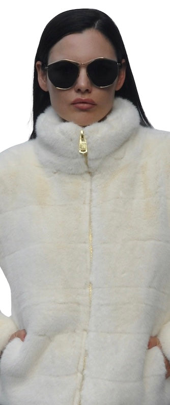 Ciao Milano | Long Faux Fur Vest with Hood