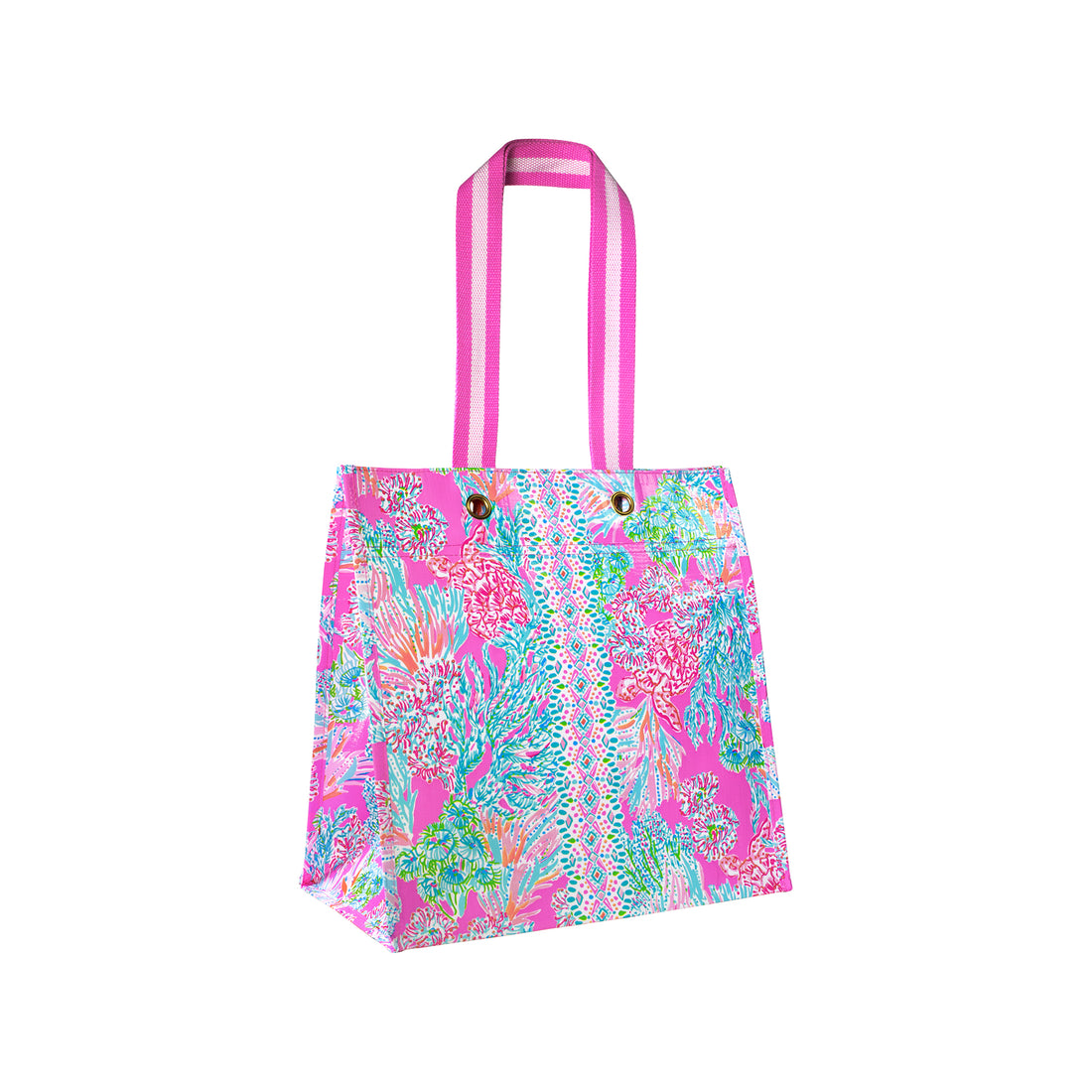 Market Tote, Seaing Things  Lilly Pulitzer colorful tote bag with floral pattern