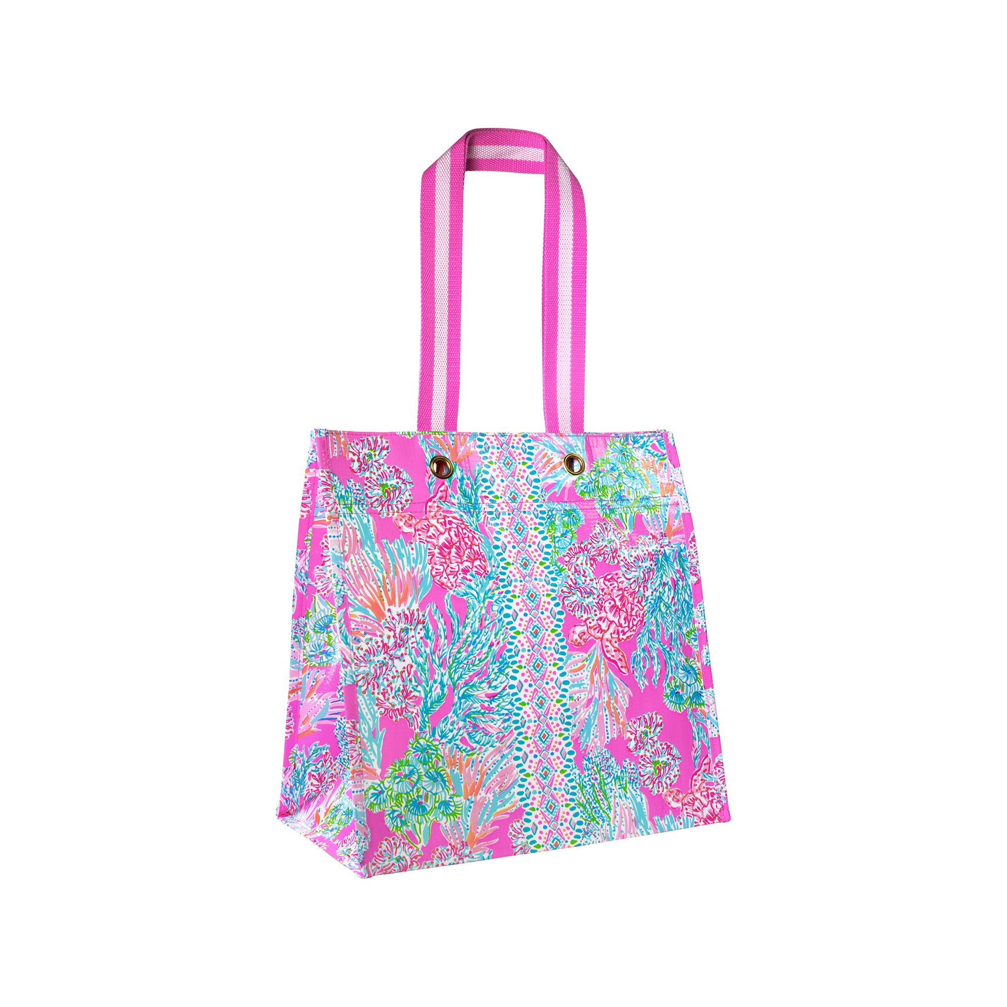 Market Tote, Seaing Things  Lilly Pulitzer colorful tote bag with floral pattern