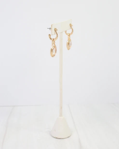 Medford Circular Drop Hoop Earring Clear gold