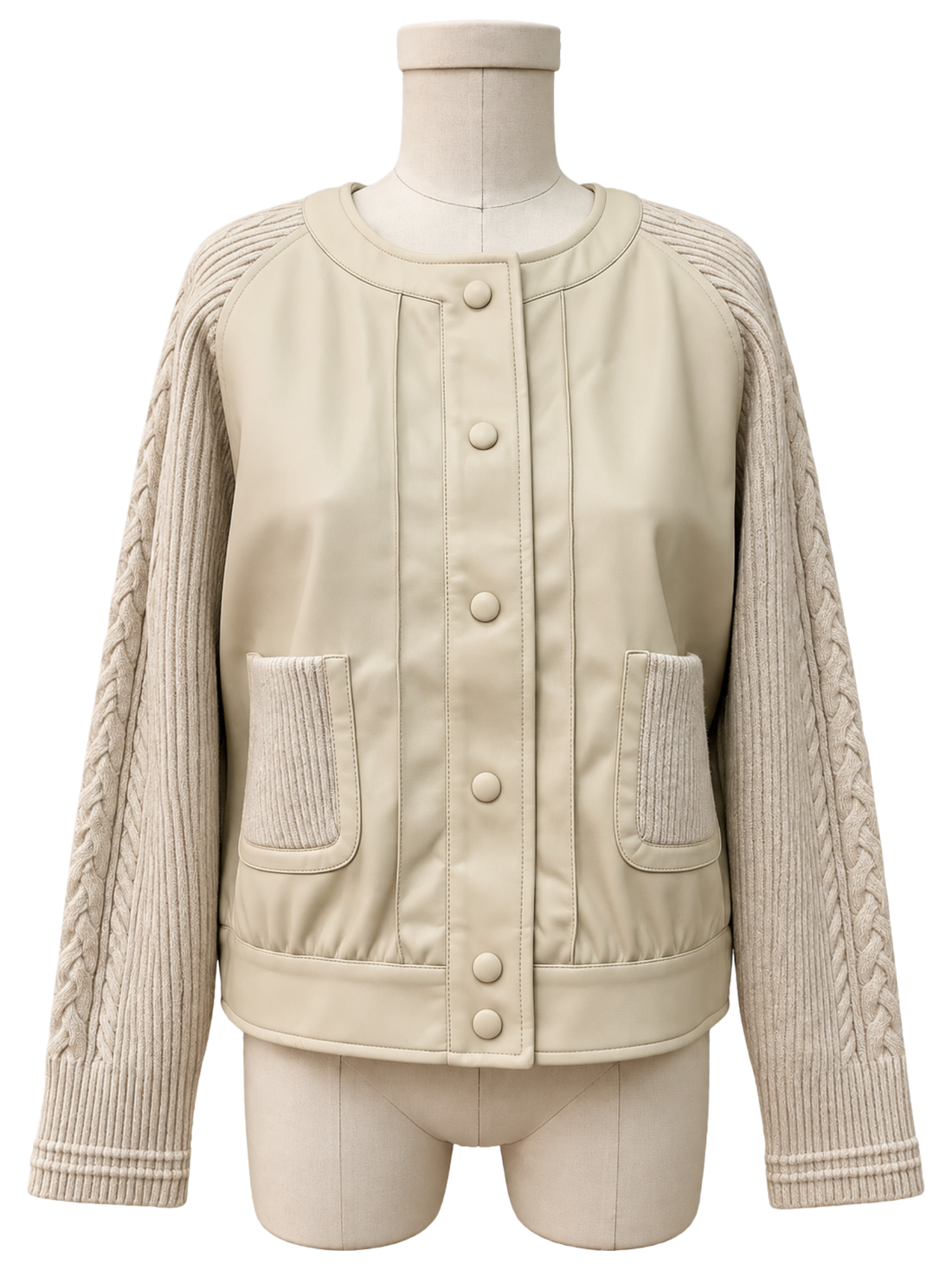 Mixed Media Cream Jacket