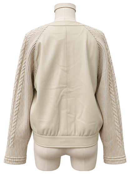 Mixed Media Cream Jacket