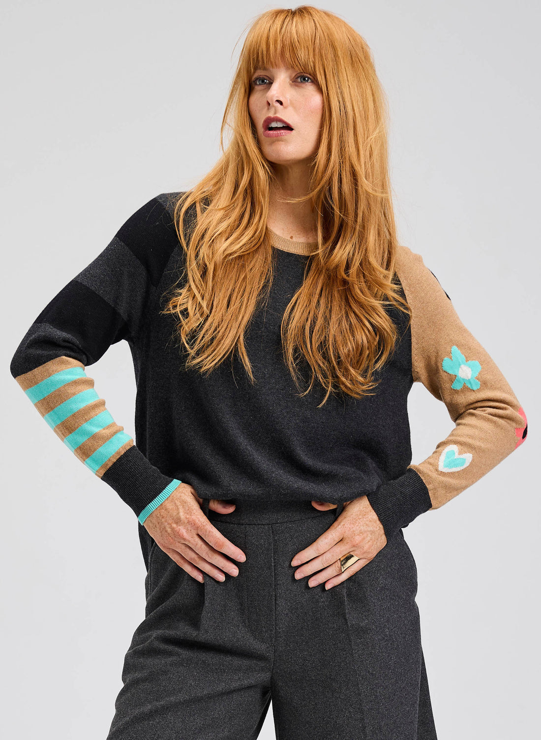 Zaket &amp; Plover | Po Stripe Sleeve Sweater