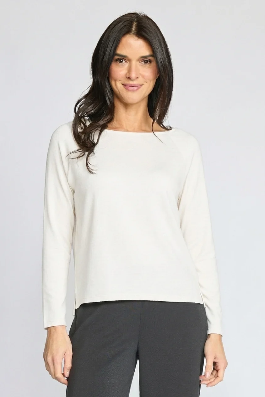 Olivia By Habitat Clothes Essential Knits Layering Crew Neck Tee in Ivory 