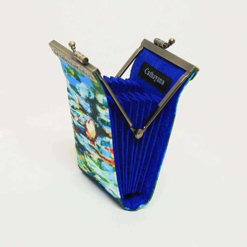Artist Print Card Wallet with RFID, Water Lilies in the Pond