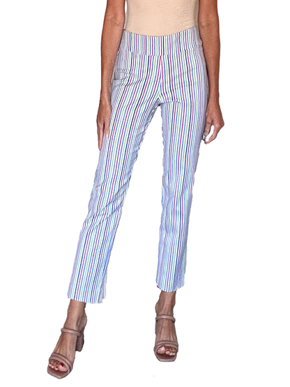 Krazy Larry | Stripe Print Pant - White Multi