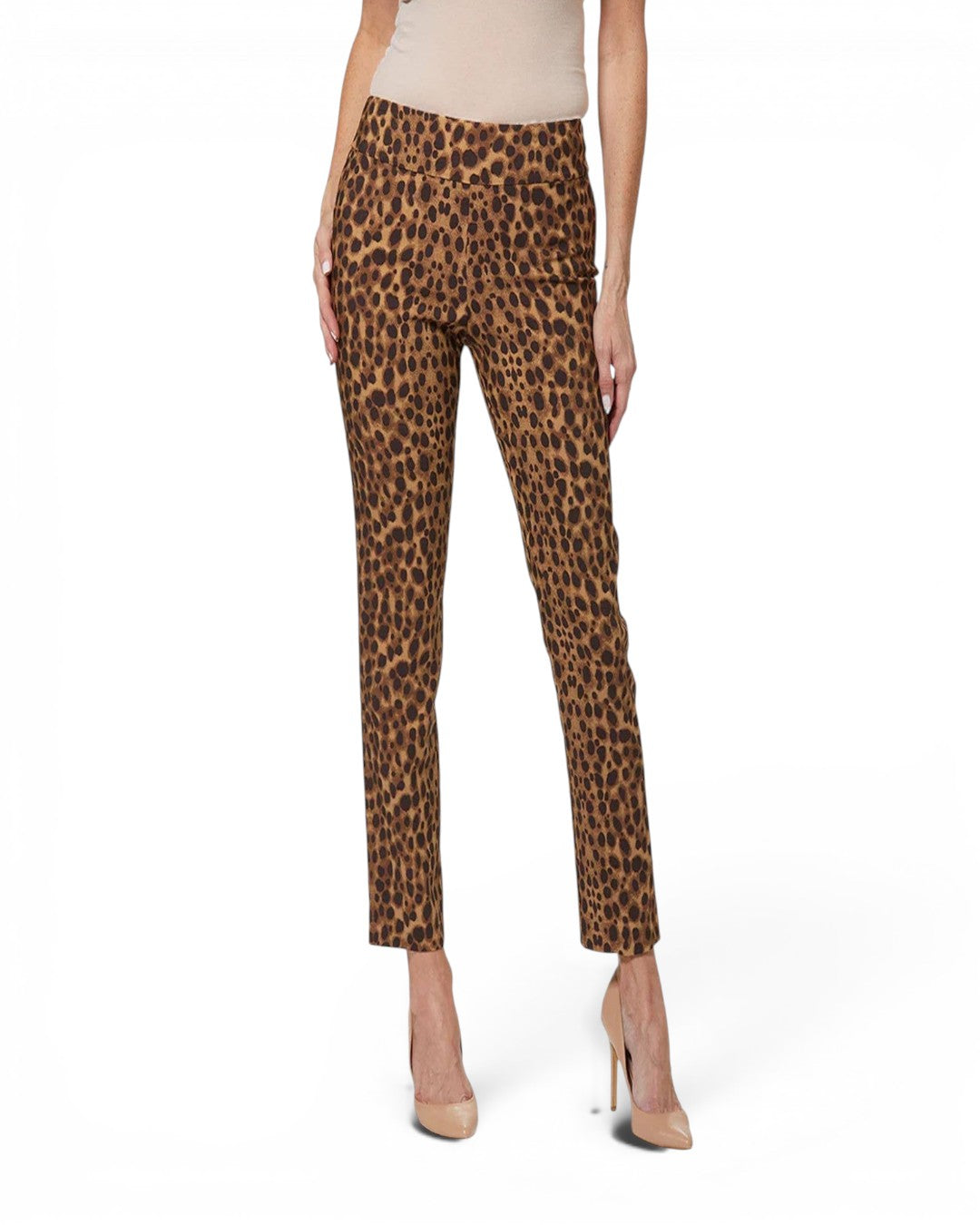 Krazy Larry P507 Ankle Pull on Pant - Brown Leopard