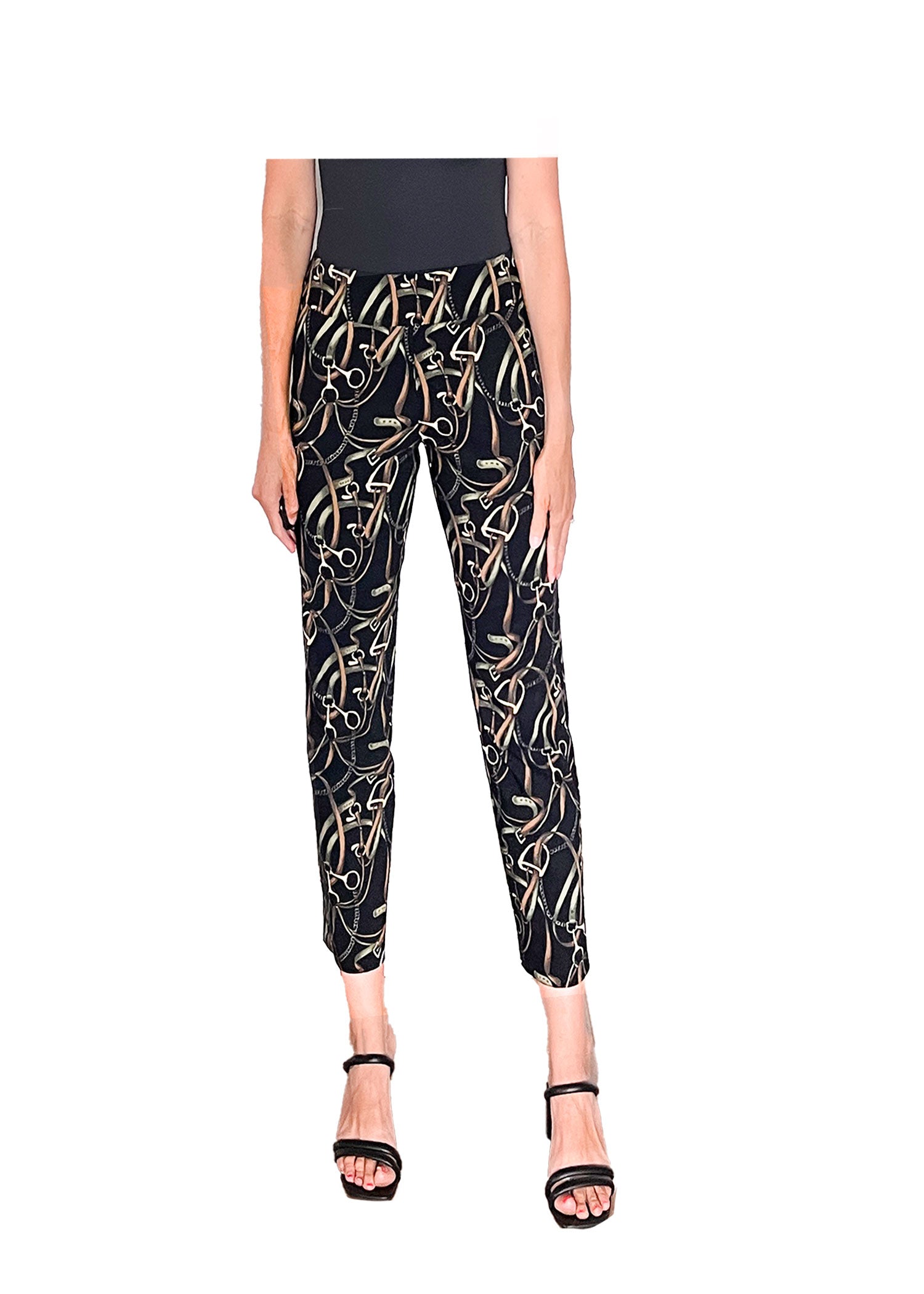 Krazy Larry | Black Belts Print Pant